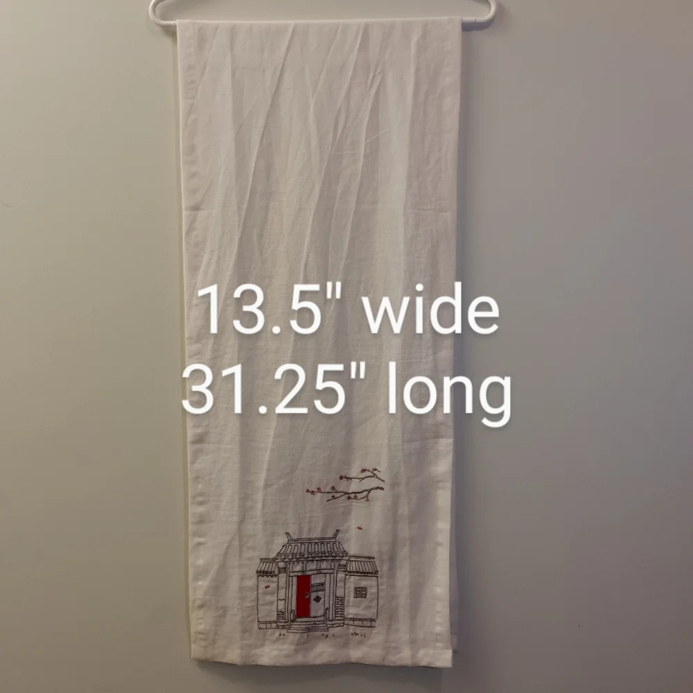 Linen Chinoiserie Table Runner